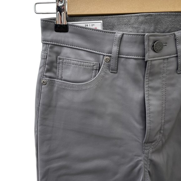 Gap Vintage Slim High Rise Faux Leather Ankle Pants Gray Women's‎ 26/12R - Picture 3 of 11